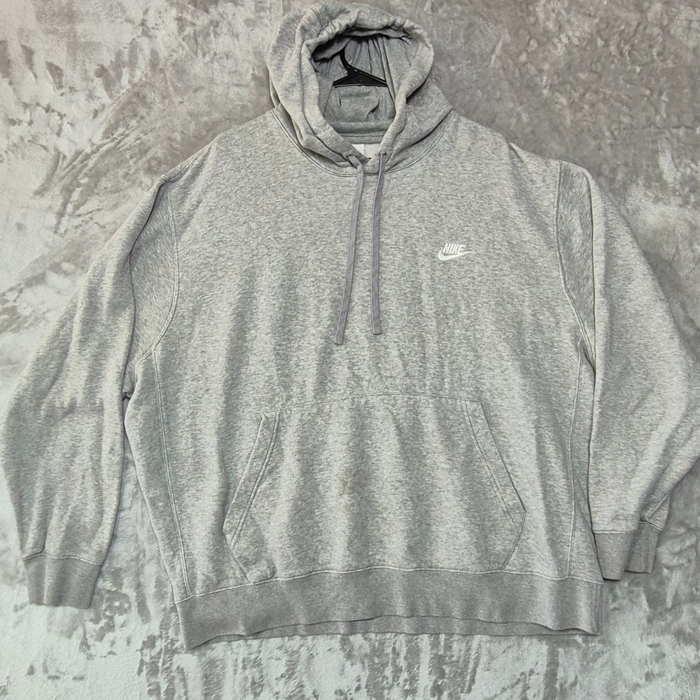Nike Mens Sportswear Club Fleece Hoodie Heather Gray XXL Pullover BV2654-063